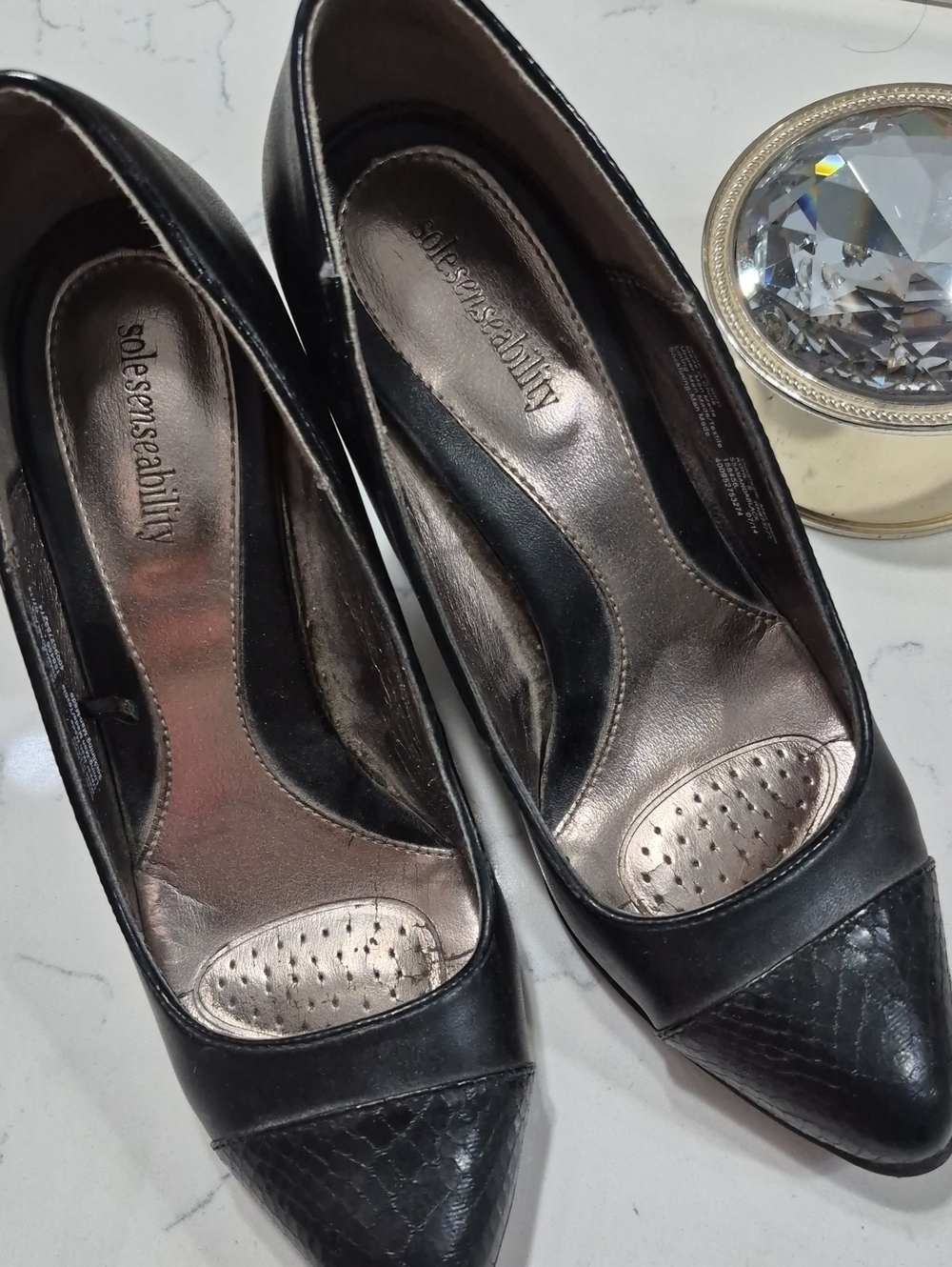Black Pointed Leather Pumps
